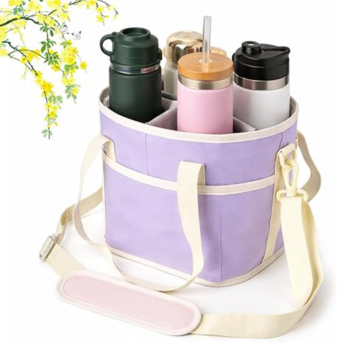 4 Water Bottle Holder with Strap