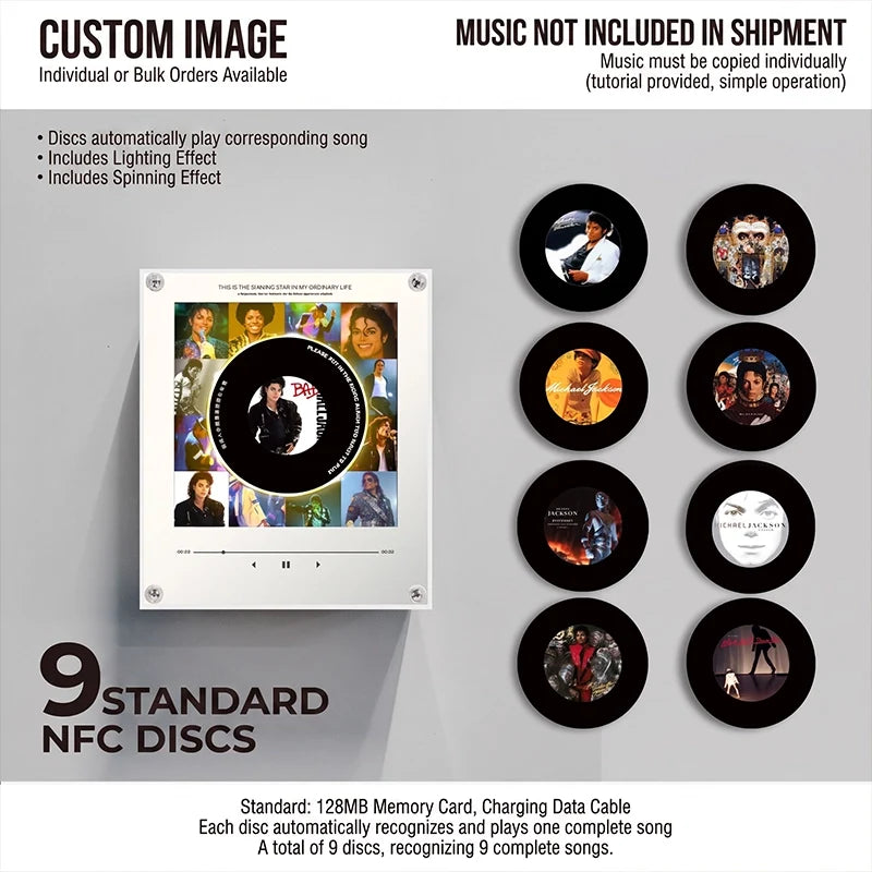 NFC Rotating Vinyl Record Magnetic Night Light