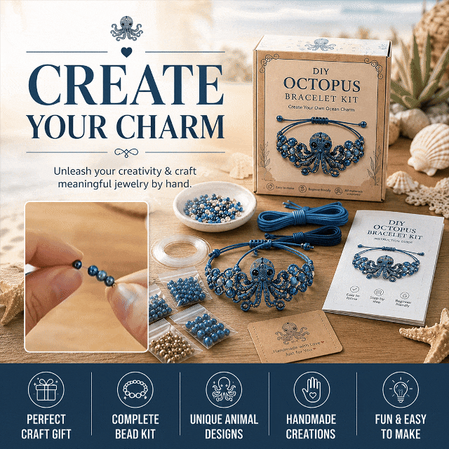 🐙 DIY Beaded Bracelet Making Kit