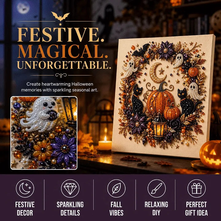 👻✨ Halloween Pearl Art DIY Kit – Turn Tiny Pearls into Spooky-Cute Magic