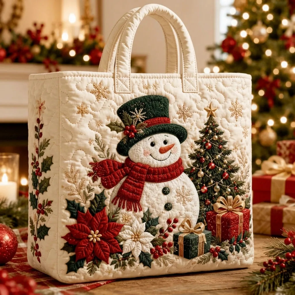 Quilted Christmas Shoulder Tote Bag – 12 Designs