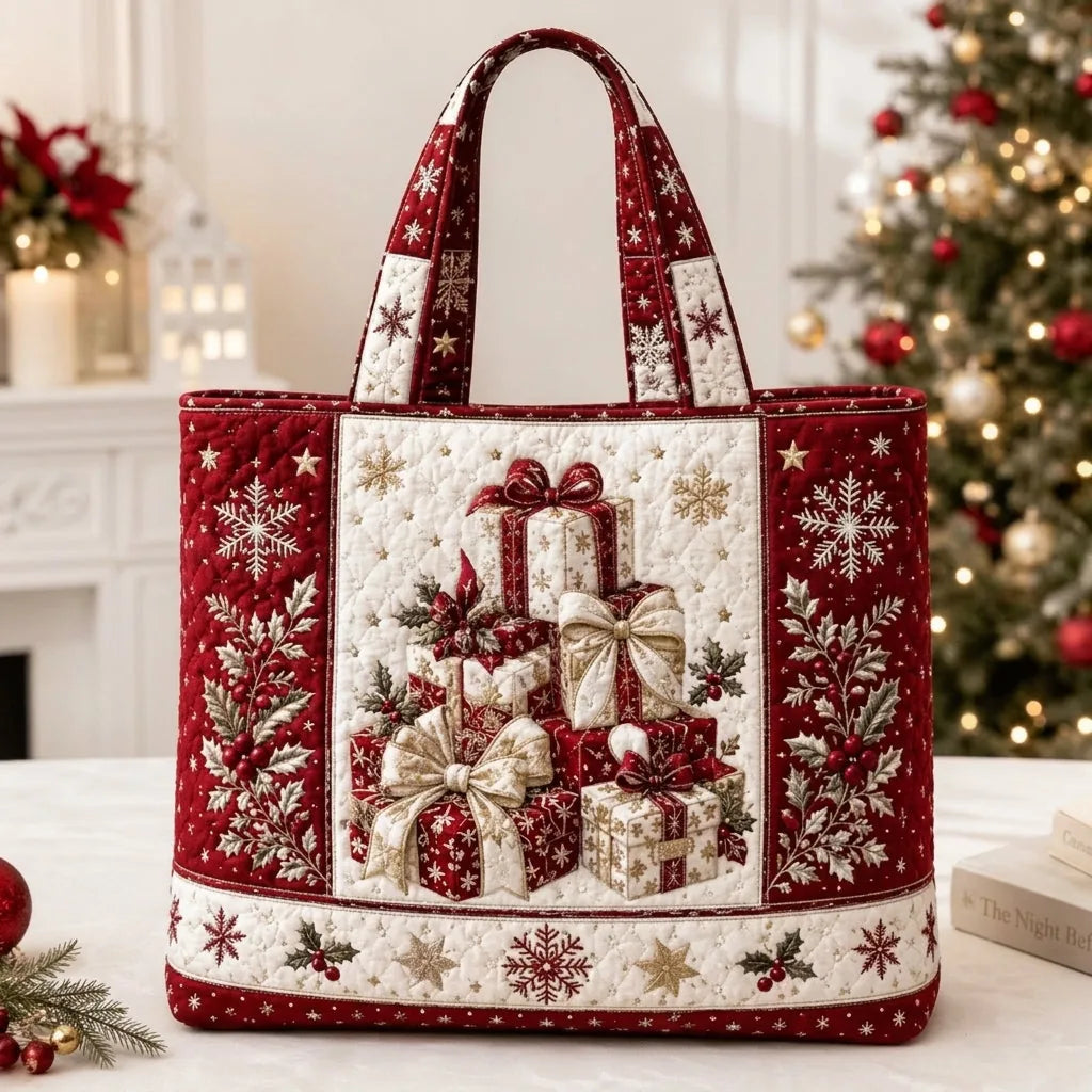 Quilted Christmas Shoulder Tote Bag – 12 Designs