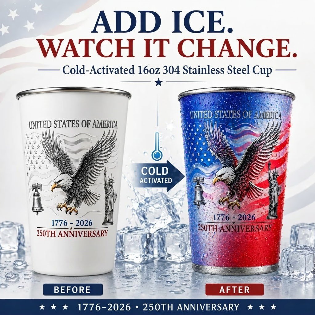 ❄️ Pour Cold Beer & Watch Hidden Patriotic Design Reveal | Magic Color Changing Cup
