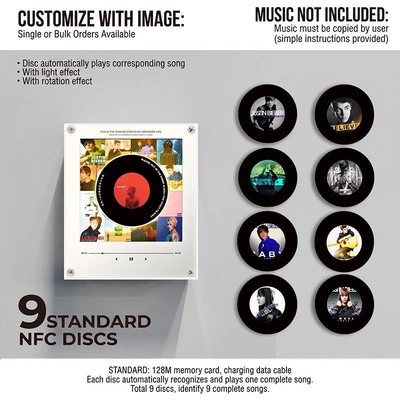 NFC Rotating Vinyl Record Magnetic Night Light