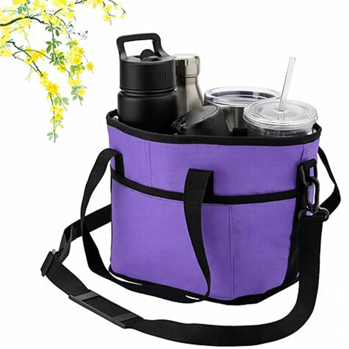 4 Water Bottle Holder with Strap