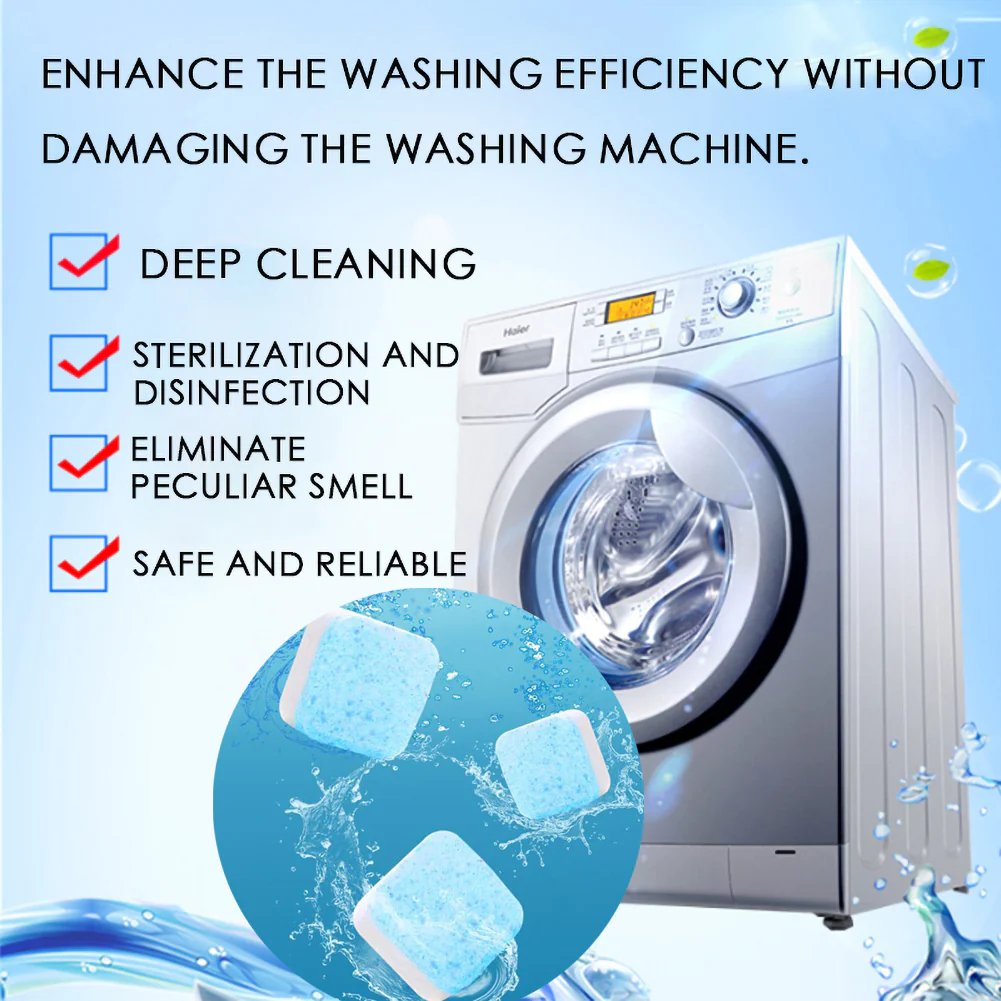 🔥24pcs  Powerful Washer Deep Cleaner Tablets – Eliminate Hidden Bacteria & Bad Smells Fast