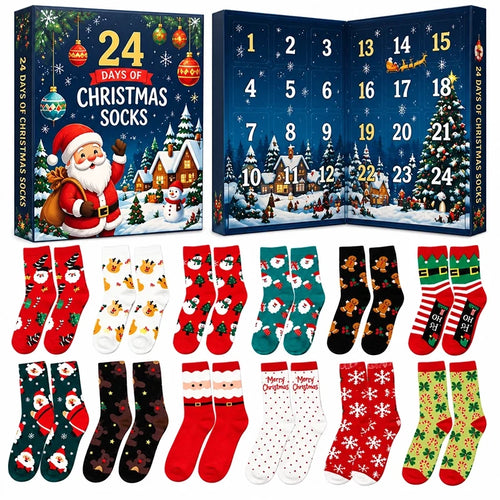 24-Day Christmas Socks Advent Calendar – 12 Pairs