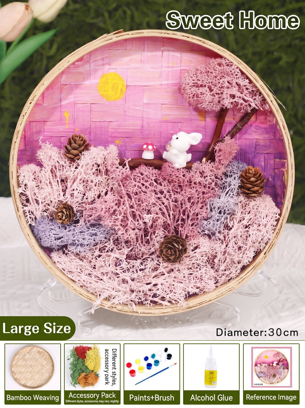 DIY Preserved Moss Art Kit with Bamboo Frame
