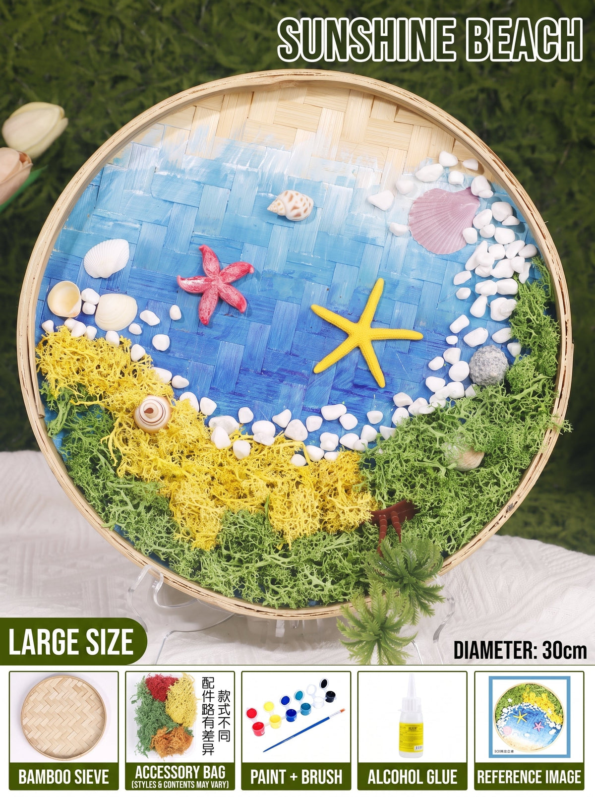 DIY Preserved Moss Art Kit with Bamboo Frame