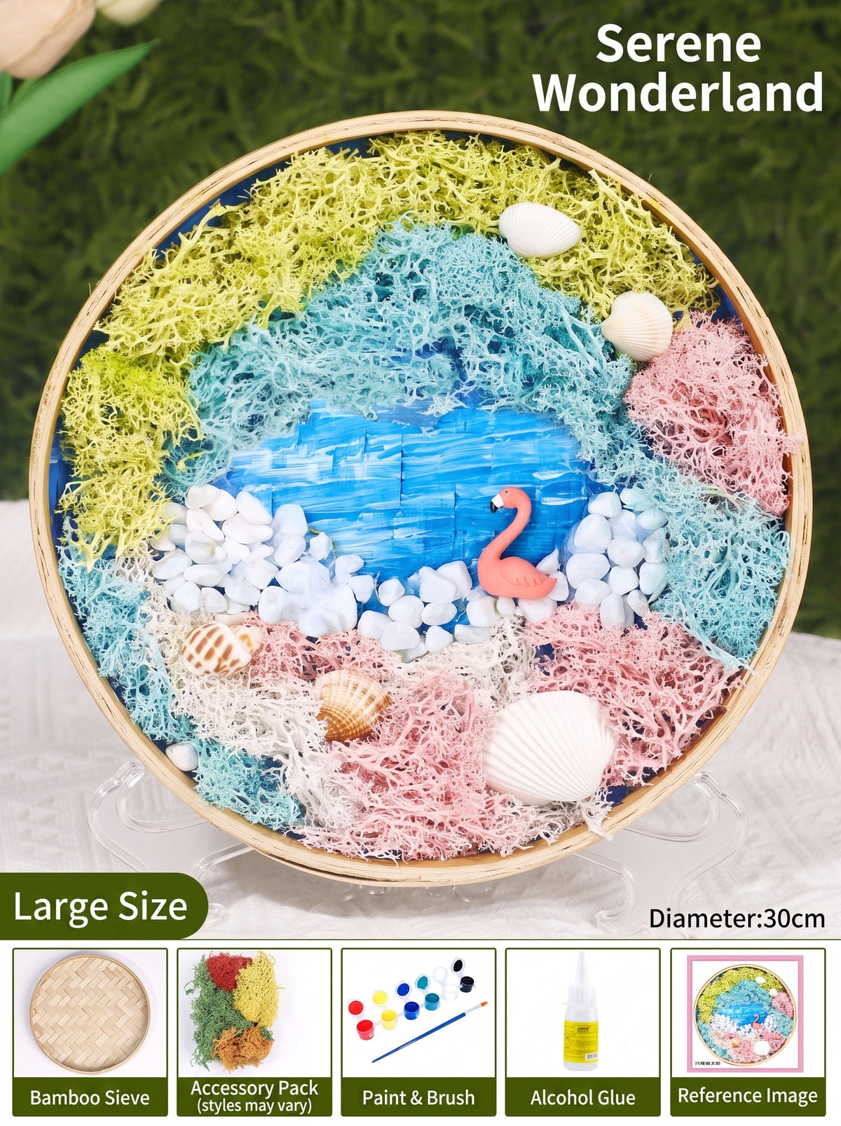DIY Preserved Moss Art Kit with Bamboo Frame