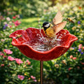 💖Garden Flower Bird Waterer🎁Handmade Metal Flower Garden Stake🐦