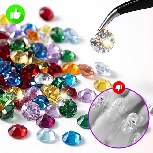 ✨ DIY Nail Flatback Rhinestones Kit | 40.000+ AB Crystal Gems with Adhesive & Pickup Tool for Salon-Quality Nail Art-8YF7