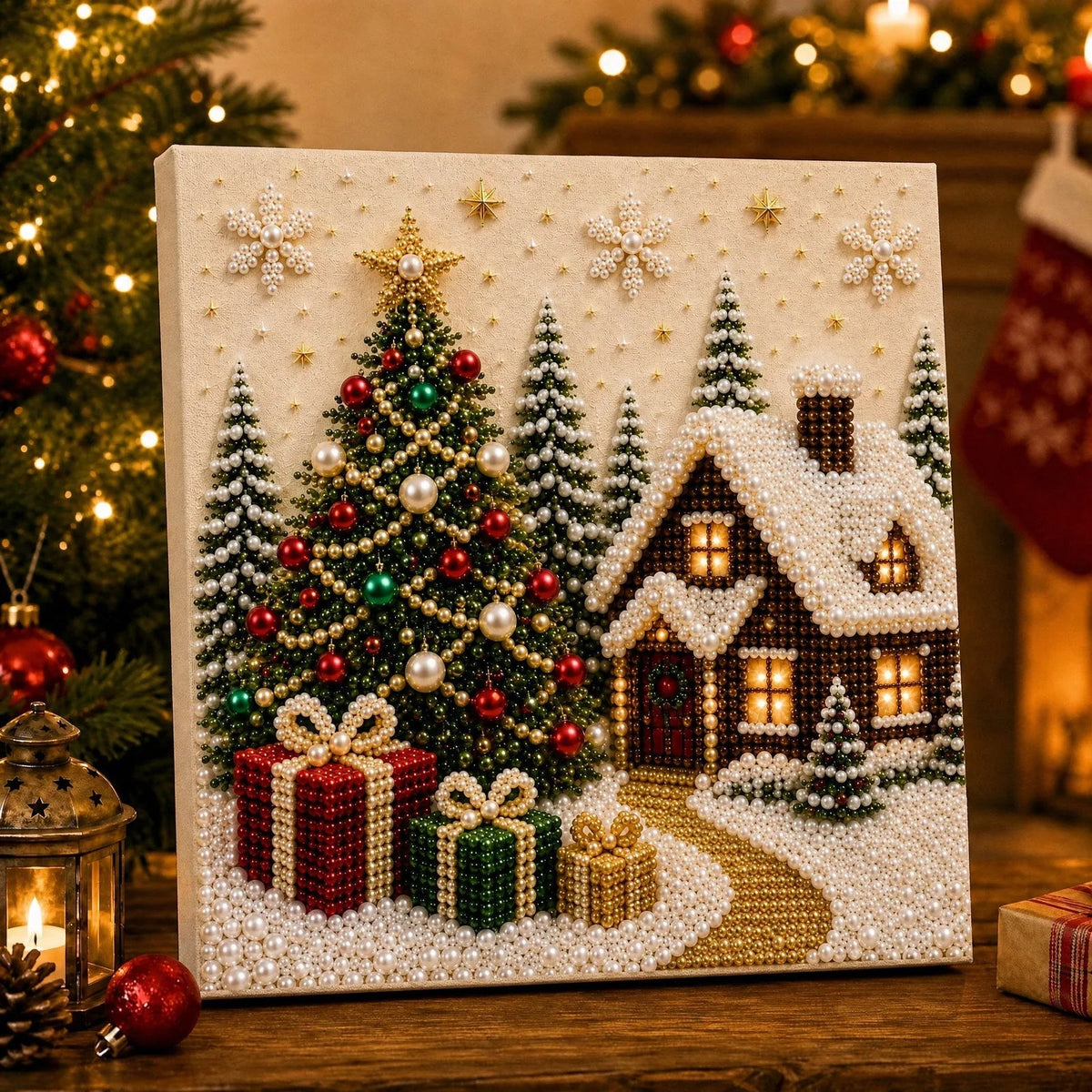 Christmas Diamond Painting Art Kit with Frame