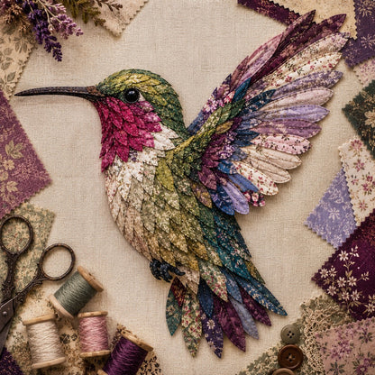 DIY Patchwork Bird & Flower Basket Hanging Ornament Kit