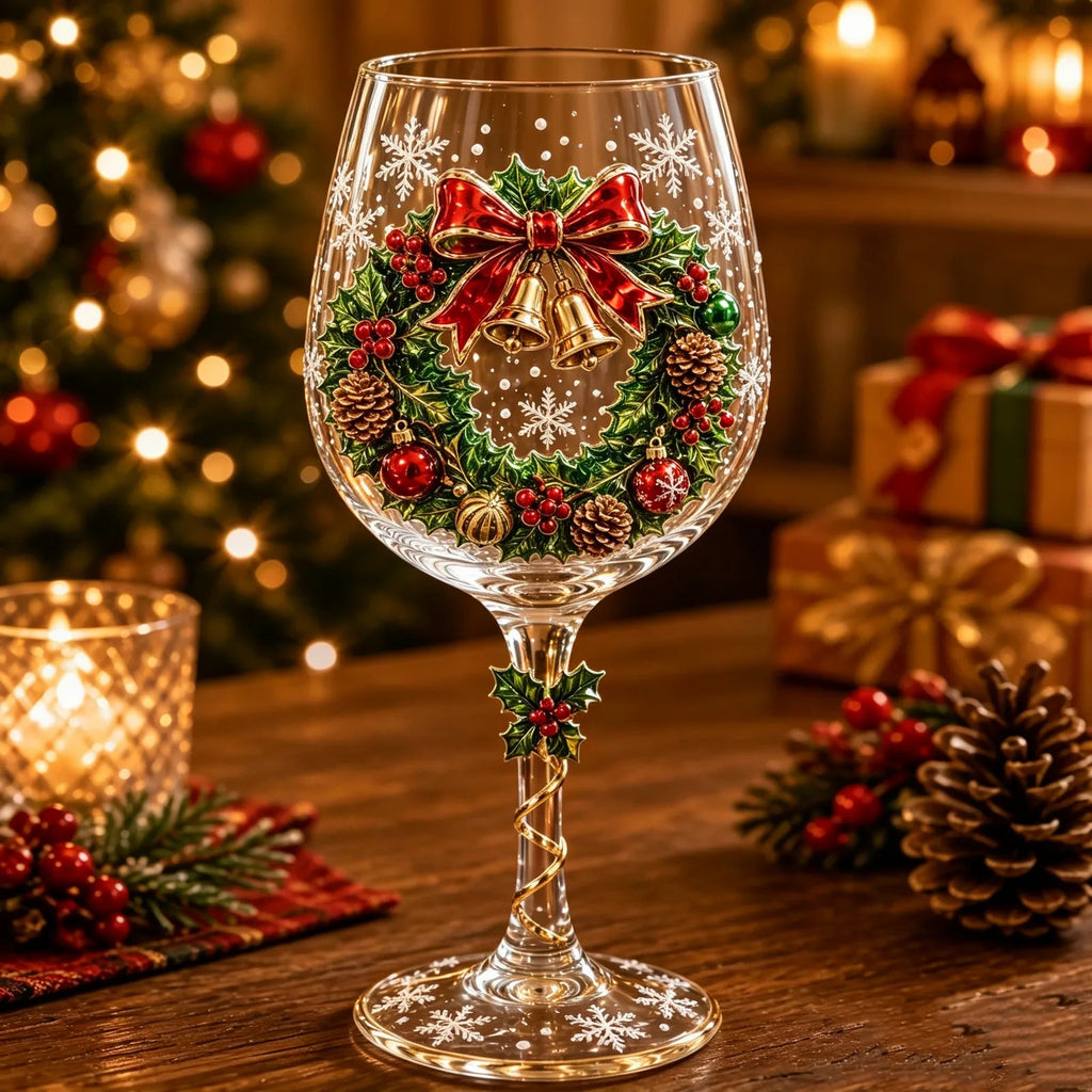 🔥 🥂Christmas 3D Wine Glass Collection Gift Box Set ✨