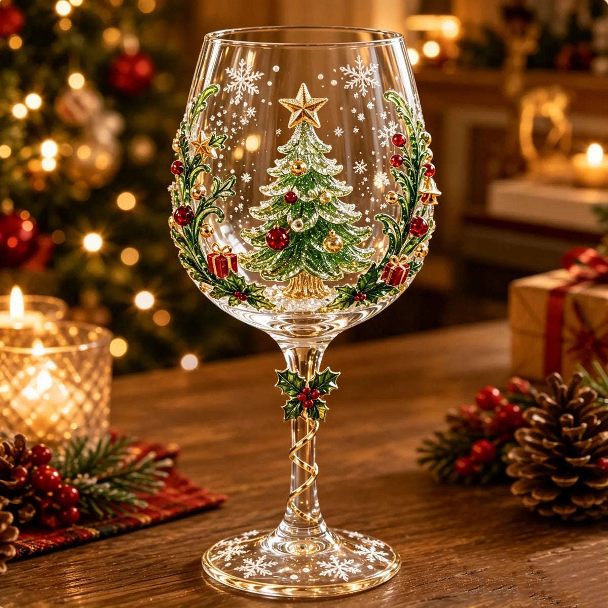 🔥 🥂Christmas 3D Wine Glass Collection Gift Box Set ✨