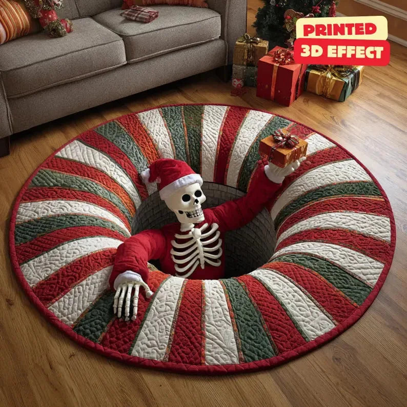Christmas 3D Optical Illusion Round Floor Mat – 80 cm