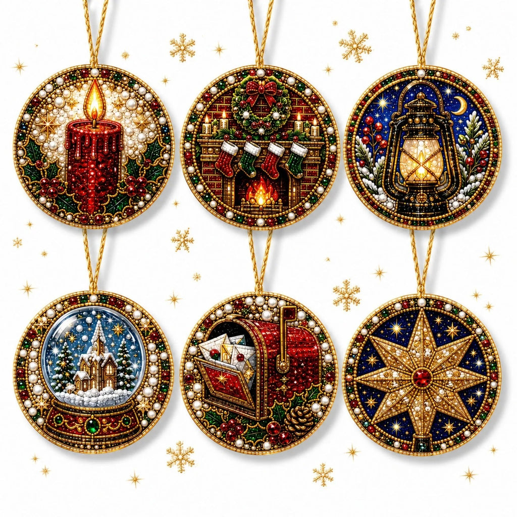 DIY Christmas Wooden Diamond Art Ornament Set