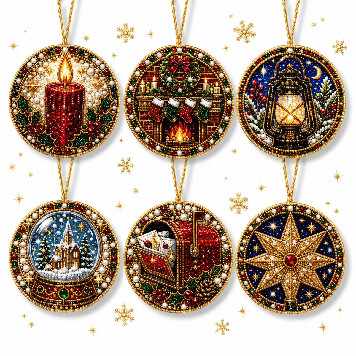 DIY Christmas Wooden Diamond Art Ornament Set