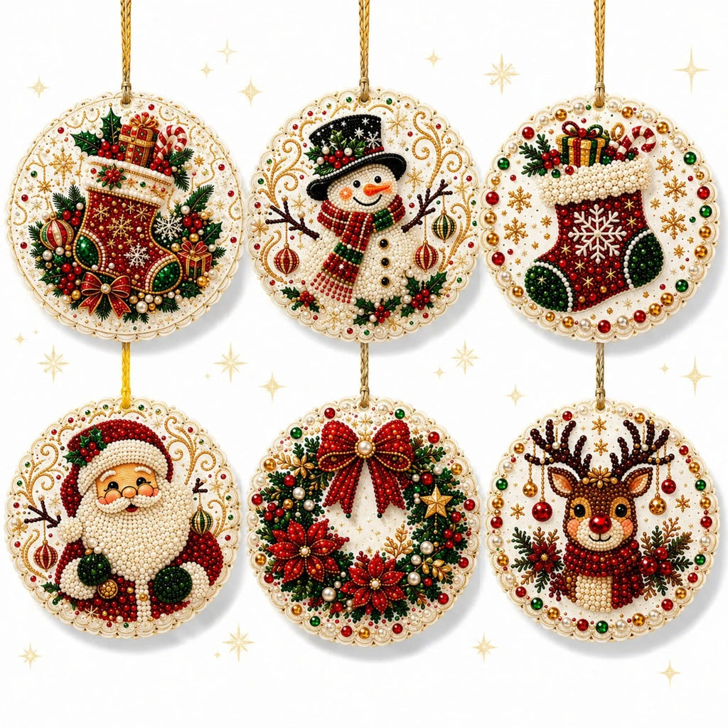 DIY Christmas Wooden Diamond Art Ornament Set