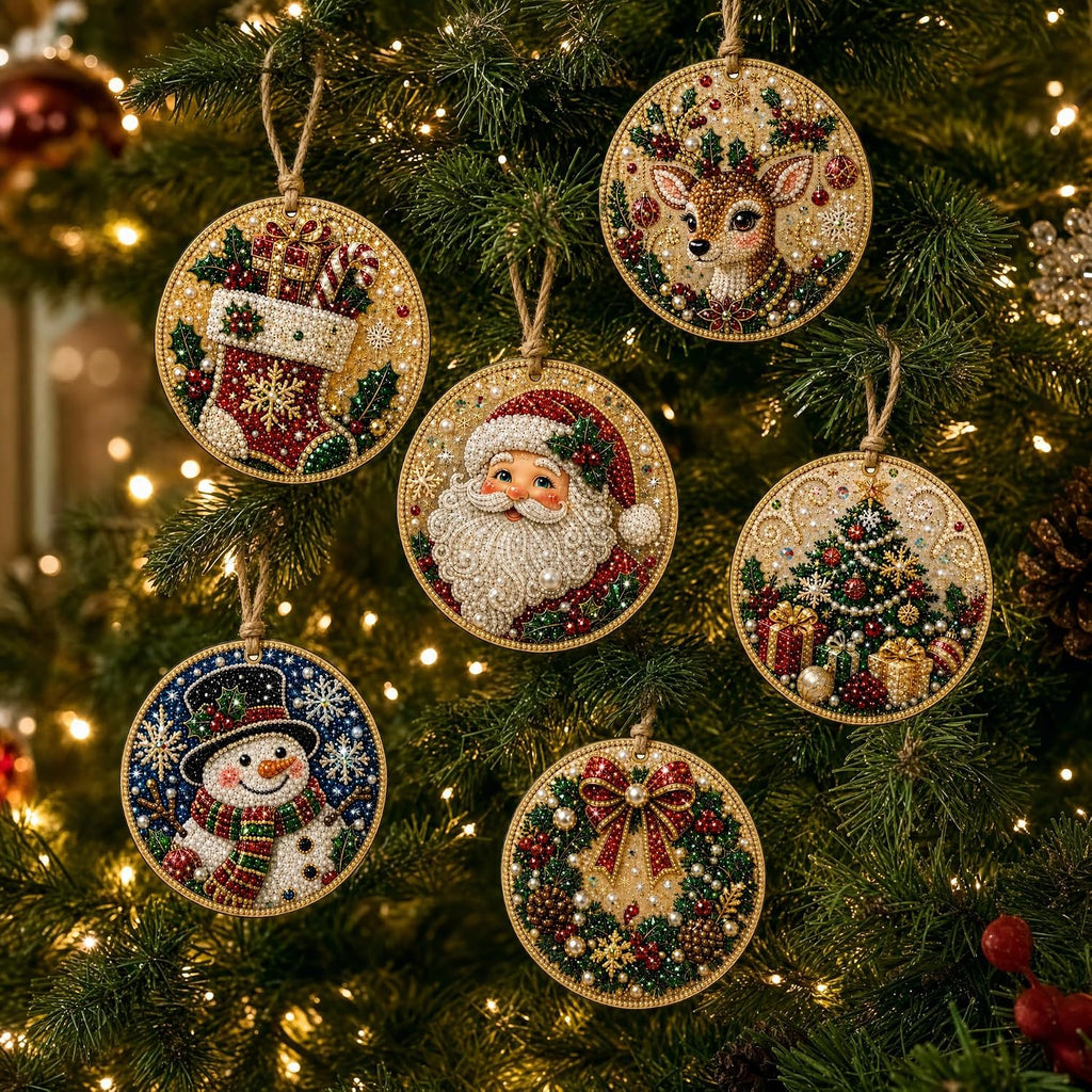 DIY Christmas Wooden Diamond Art Ornament Set
