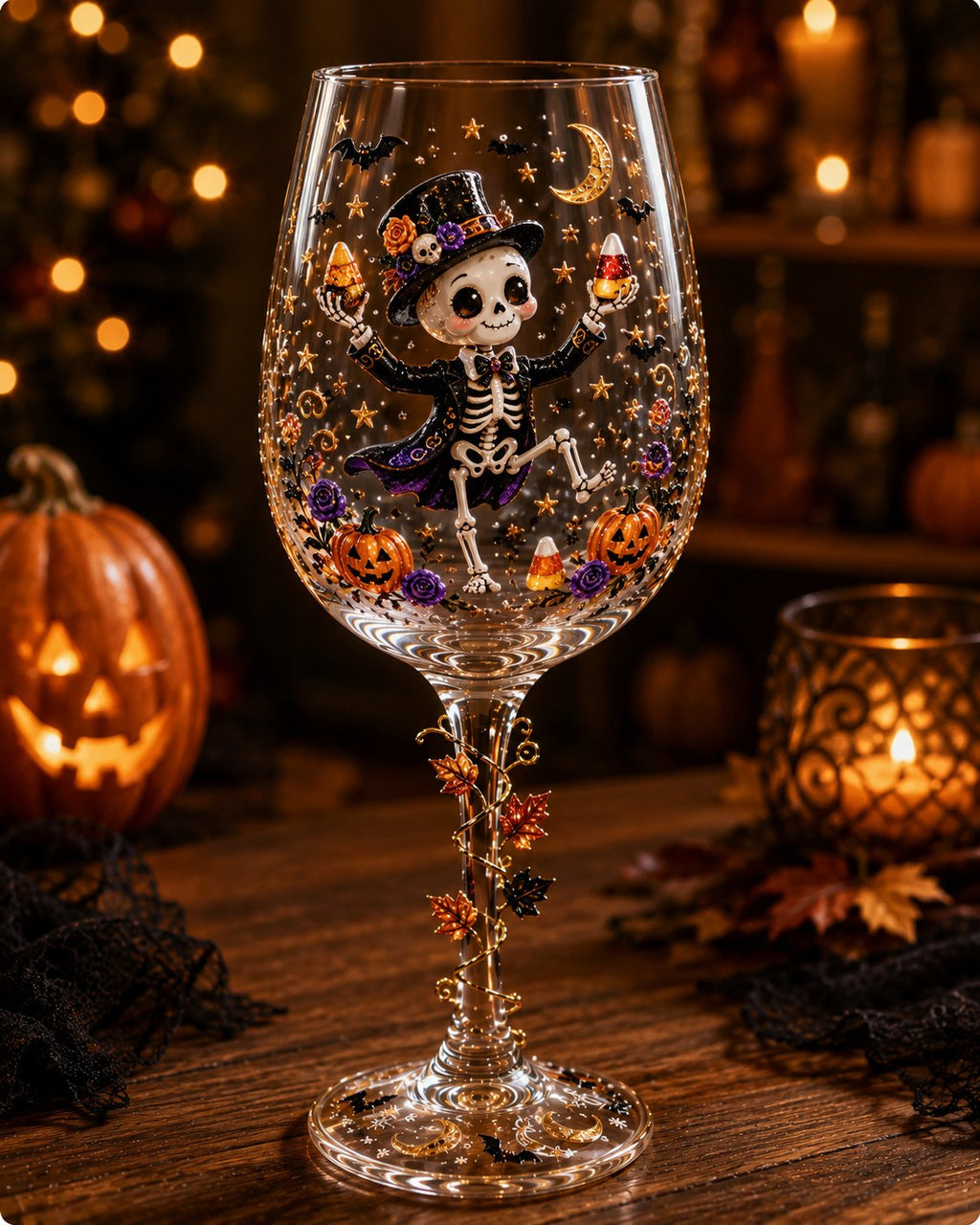 Halloween 3D Stemmed Wine Goblet