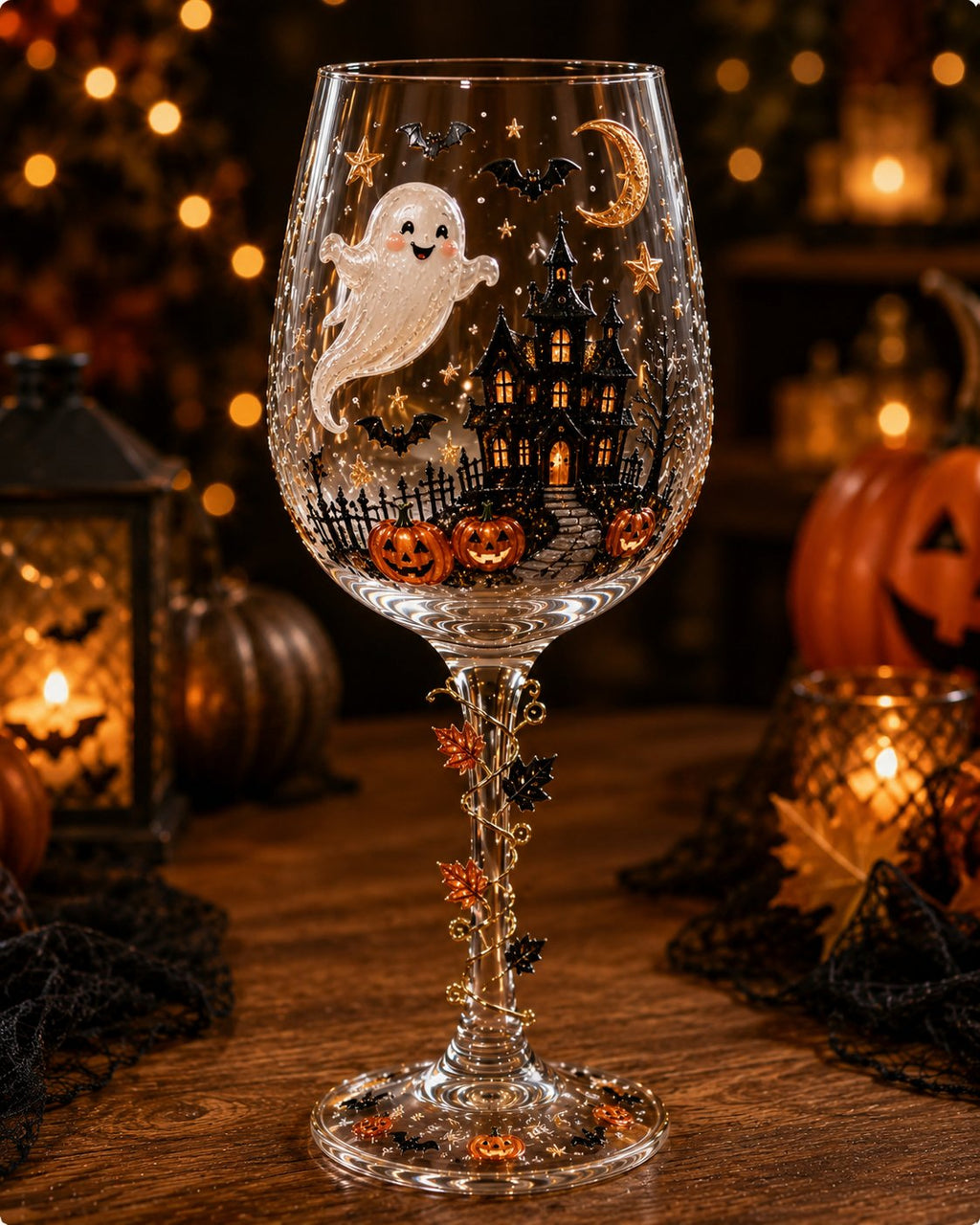 Halloween 3D Stemmed Wine Goblet