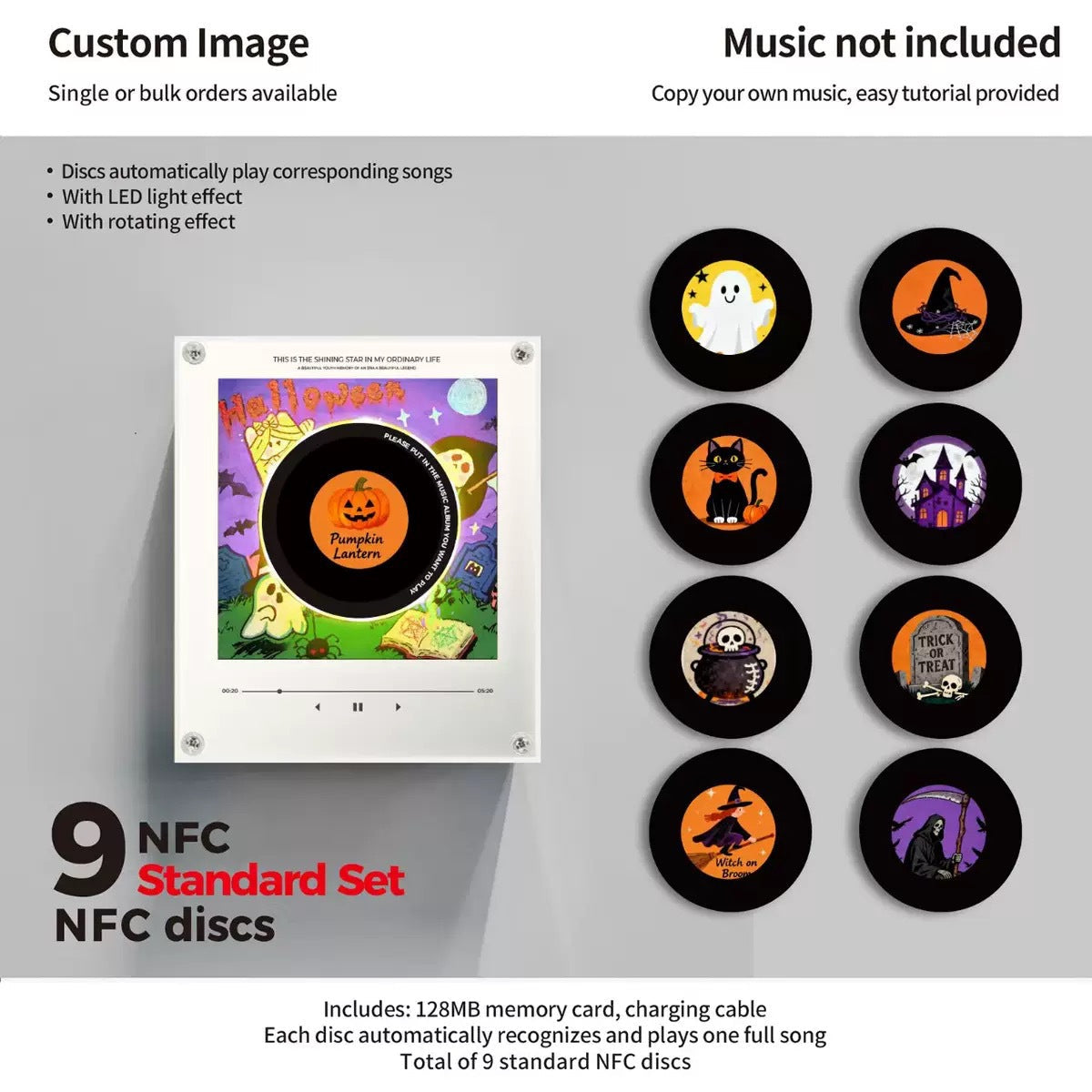 NFC Rotating Vinyl Record Magnetic Night Light