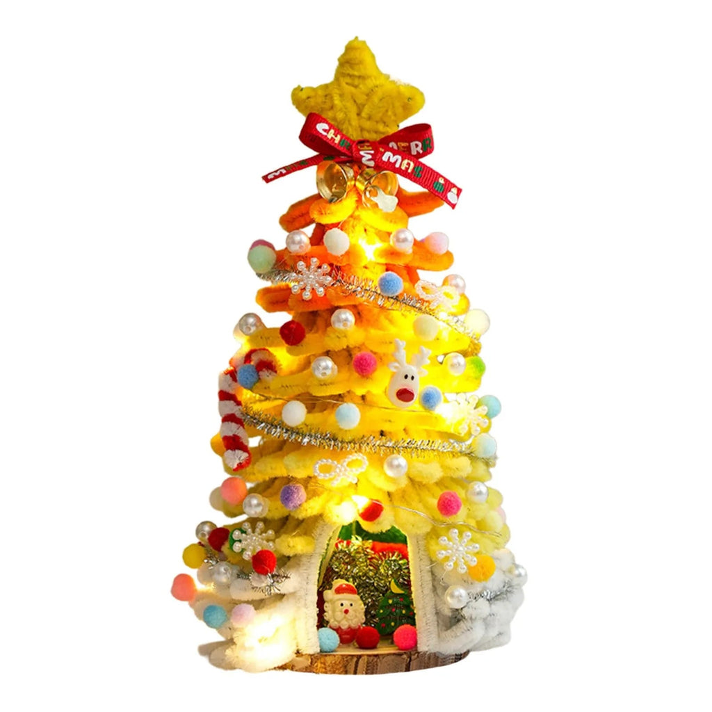 DIY Pipe-Cleaner Christmas Tree House Kit with Lights