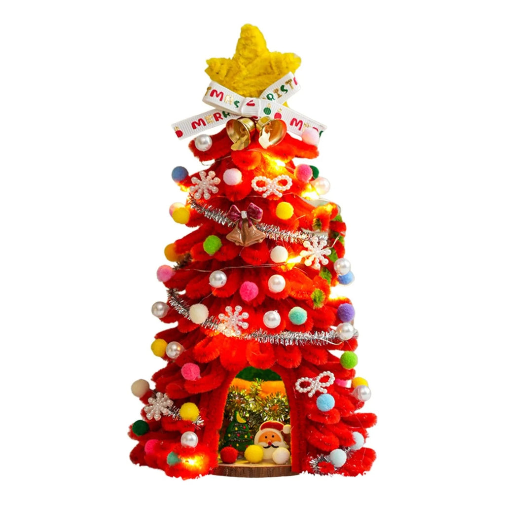 DIY Pipe-Cleaner Christmas Tree House Kit with Lights