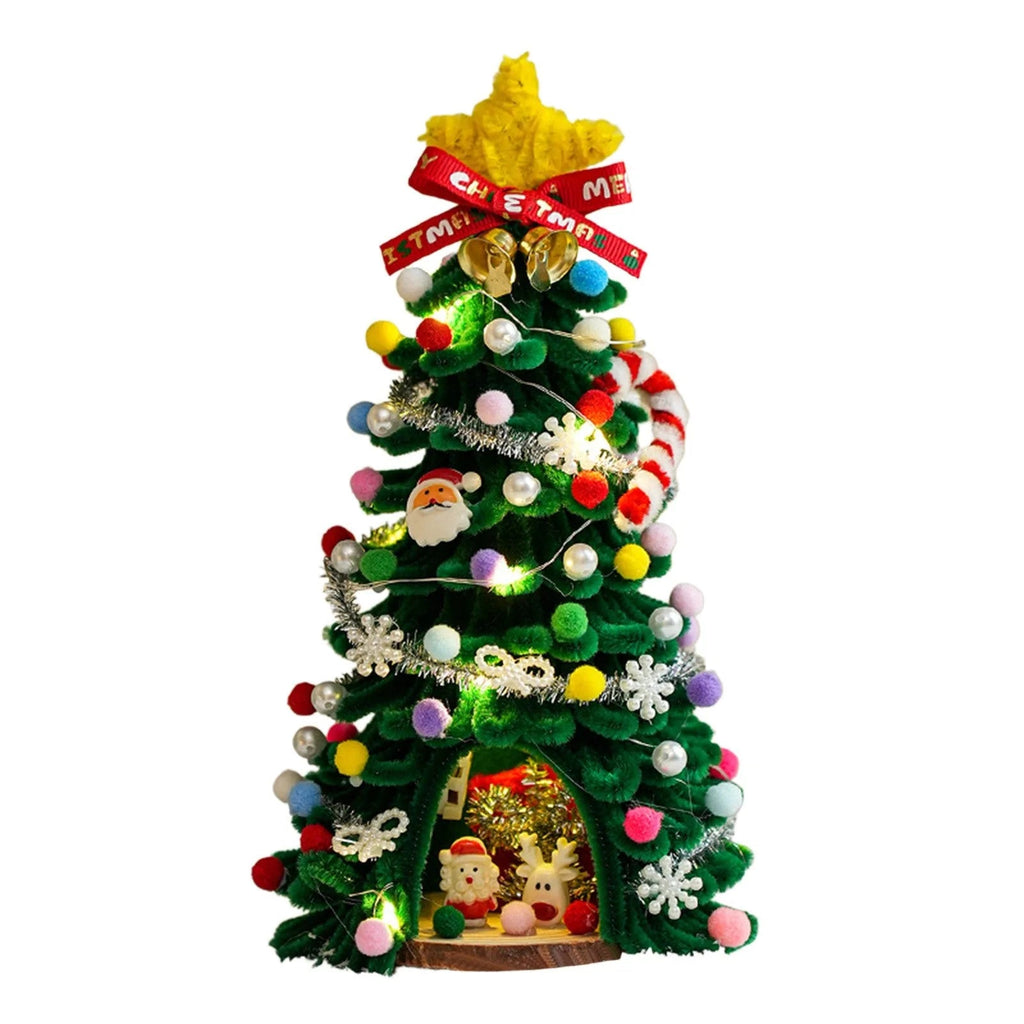DIY Pipe-Cleaner Christmas Tree House Kit with Lights
