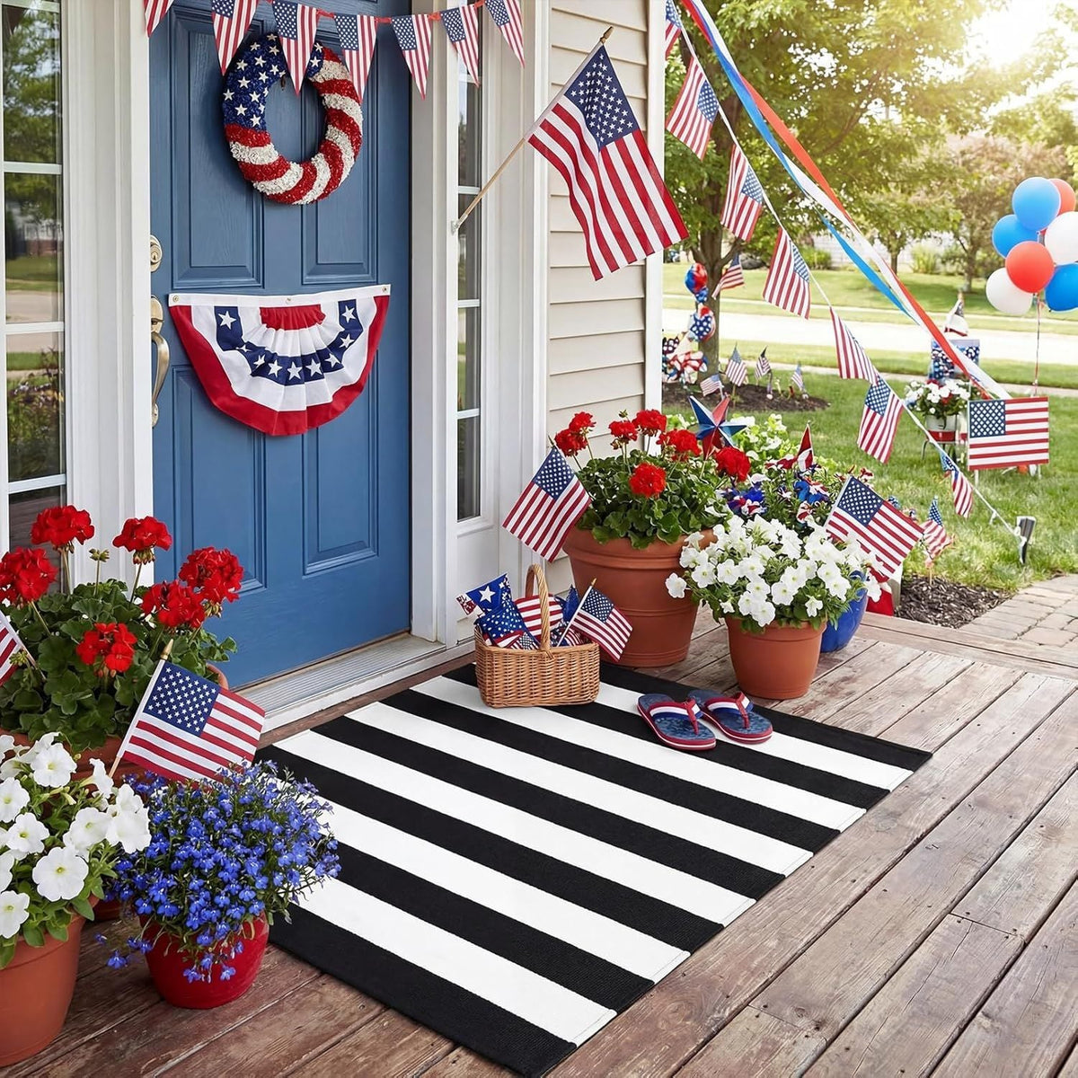 Striped Non-Slip Holiday Doormat – 7 Designs