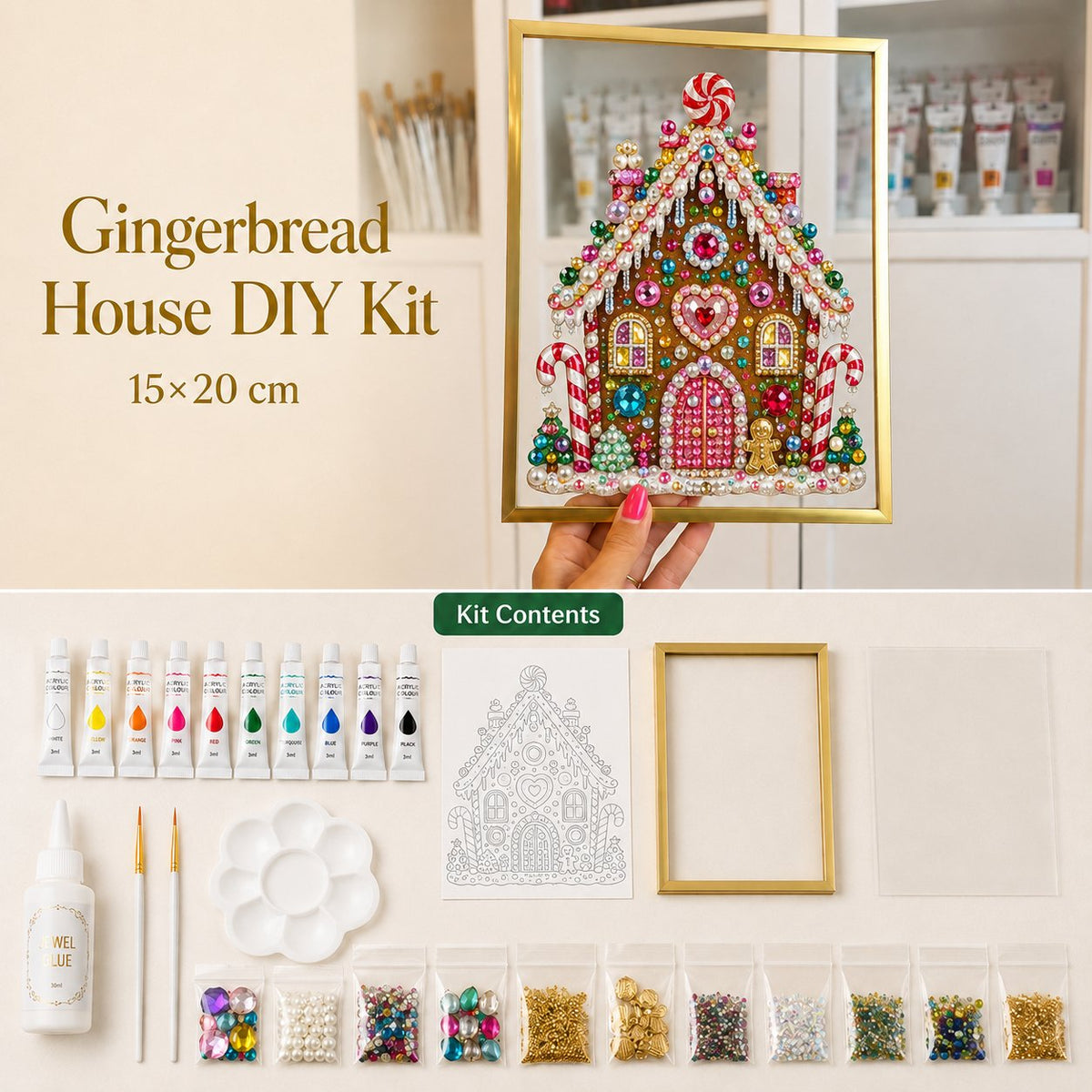 DIY Jeweled Christmas Art Frame Kit – 8 Designs