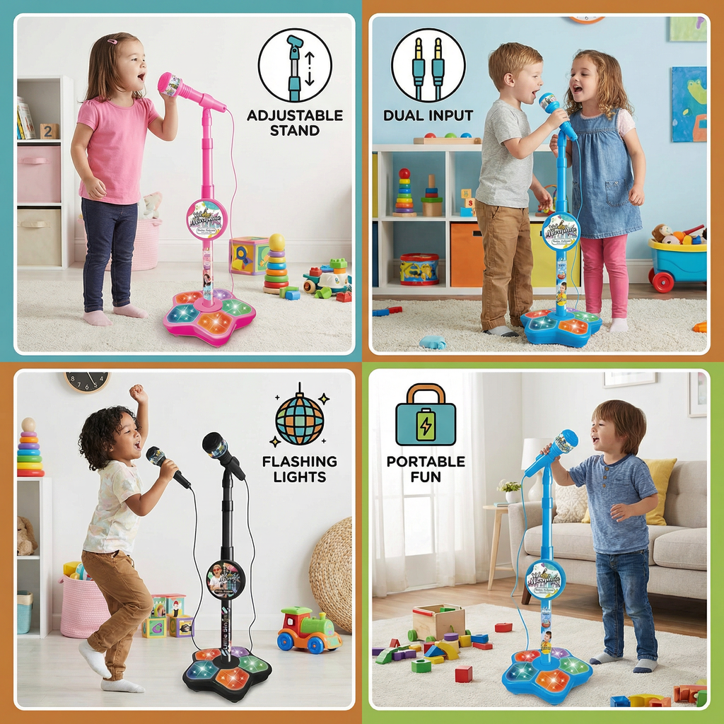 Kids Karaoke Machine with Microphone Stand – Singing Fun Set