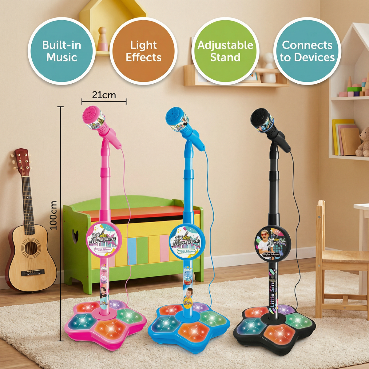 Kids Karaoke Machine with Microphone Stand – Singing Fun Set