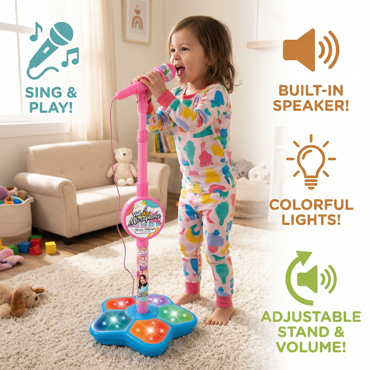 Kids Karaoke Machine with Microphone Stand – Singing Fun Set