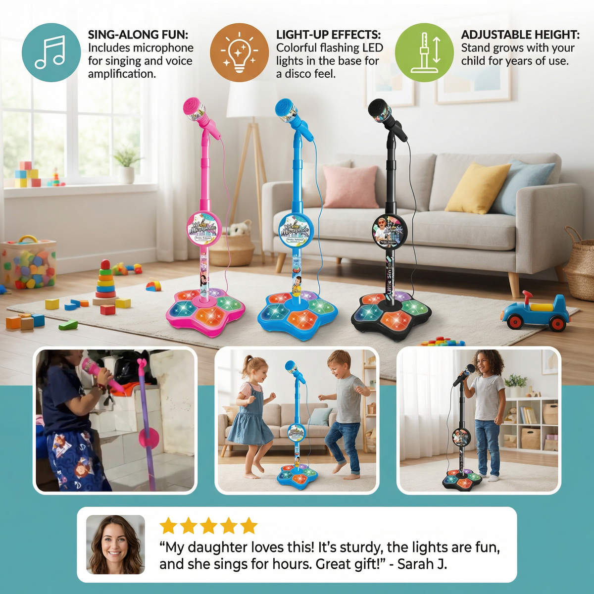 Kids Karaoke Machine with Microphone Stand – Singing Fun Set