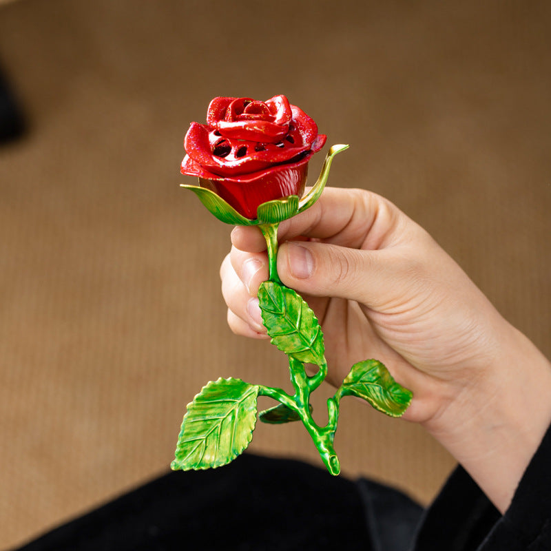 🌹💕 Vintage Rose Incense Burner – A Thoughtful Gift for Meditation & Relaxation Lovers ✨🕯️
