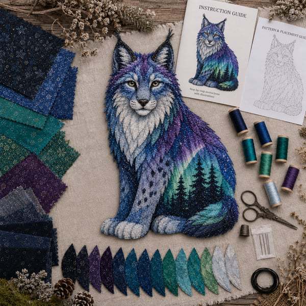 Northern Lights Wildlife Patchwork Art Kit