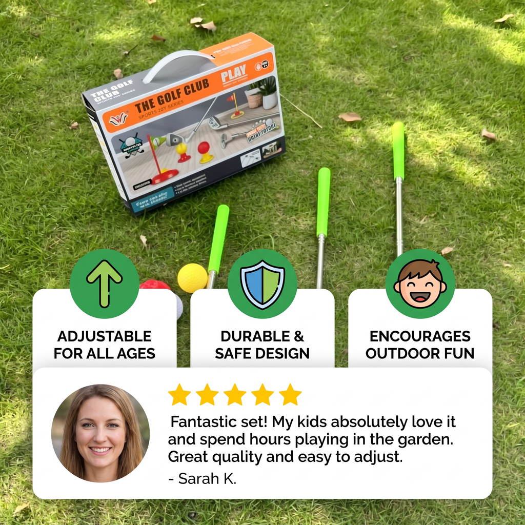 Kids Golf Set with Adjustable Clubs – Perfect for Backyard Play