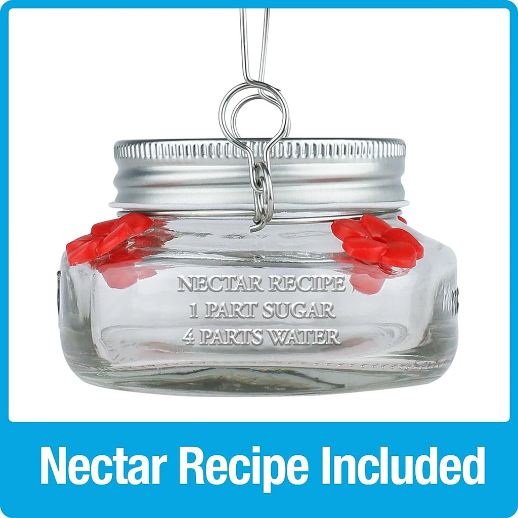 🎉 Beautiful Plastic Jar Hummingbird Feeder W/ Four Ports
