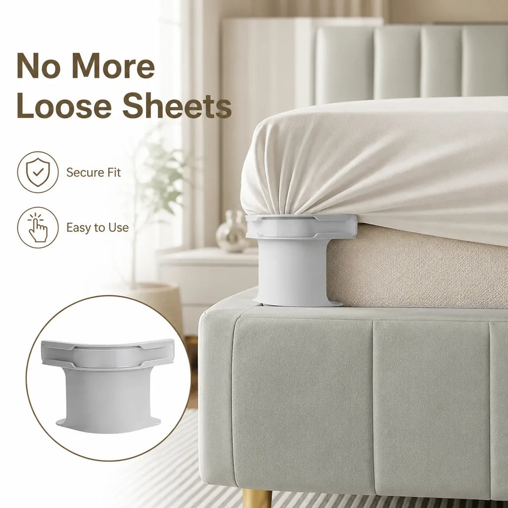 😴Secure Fit Sheet Holders – Wrinkle-Free. Slip-Free Bed