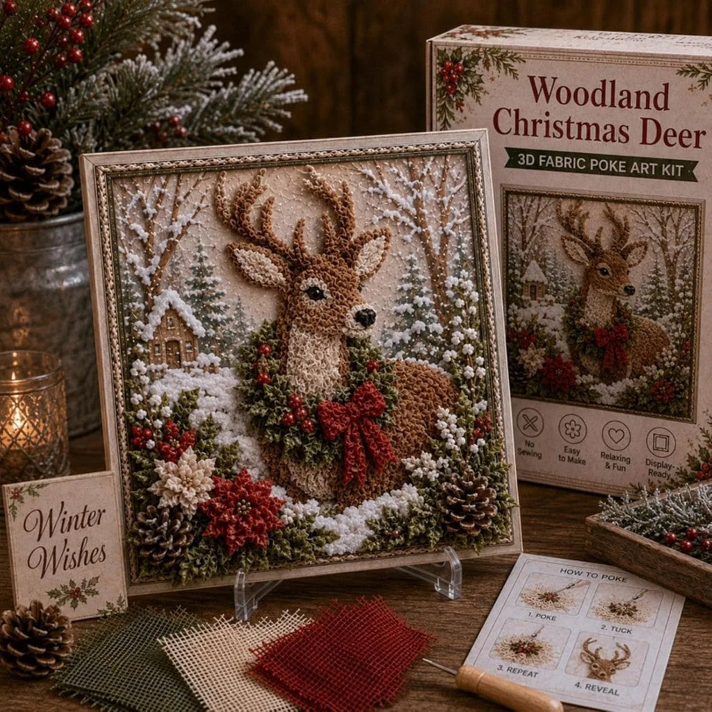 3D Christmas Fabric Poke Art Frame Kit