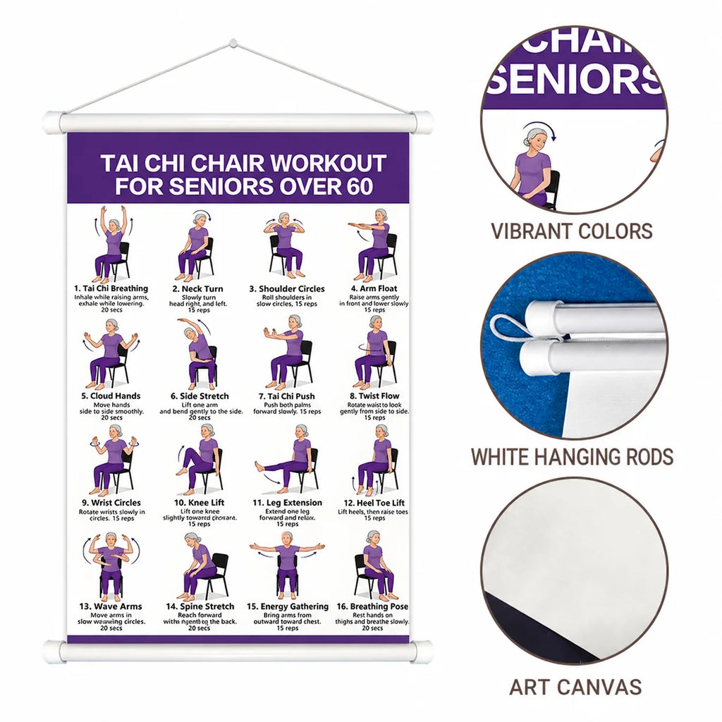 Seated Tai Chi Exercise Wall Chart for Seniors