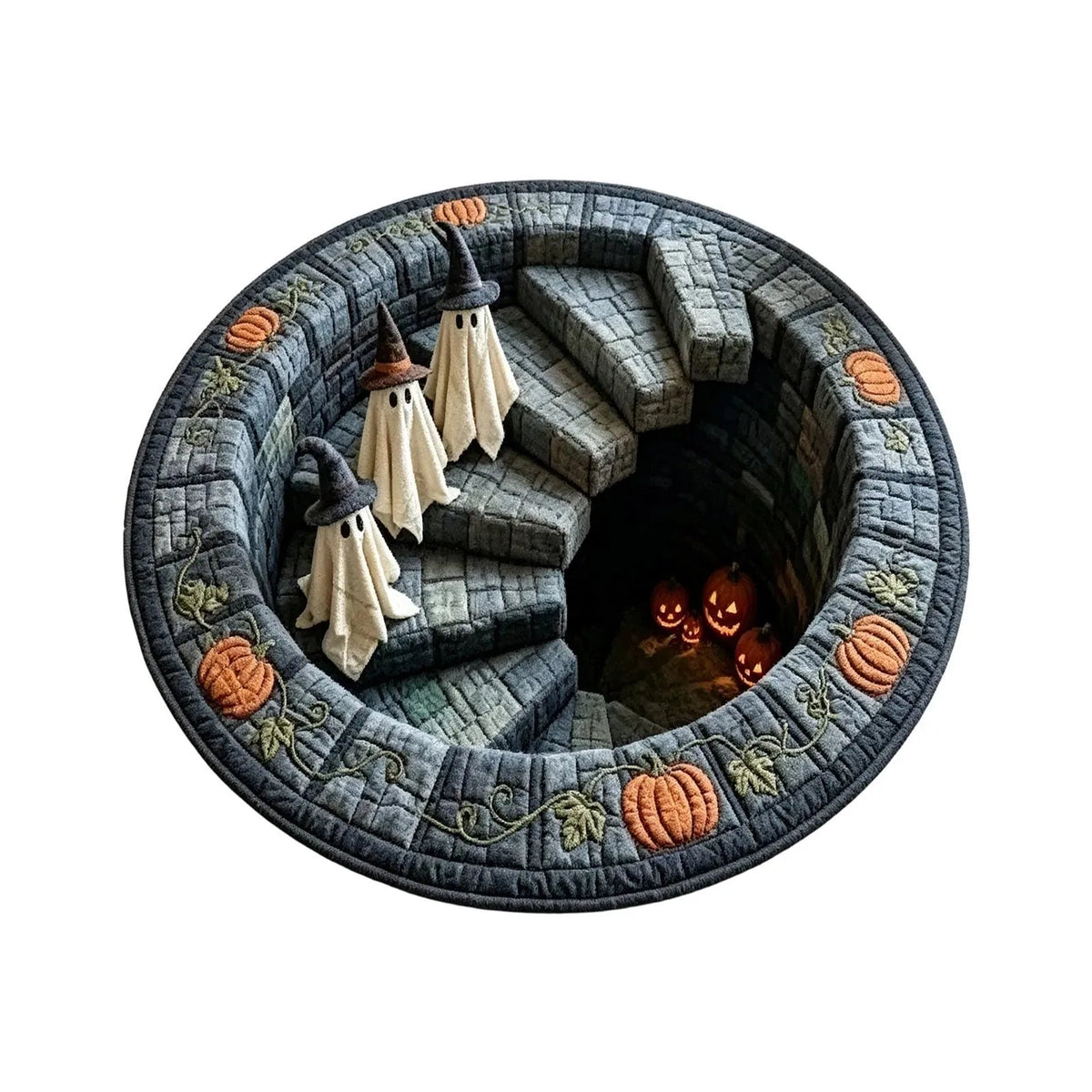 🔥 Flash Sale - 3D Haunted Stairway Round Halloween Rug