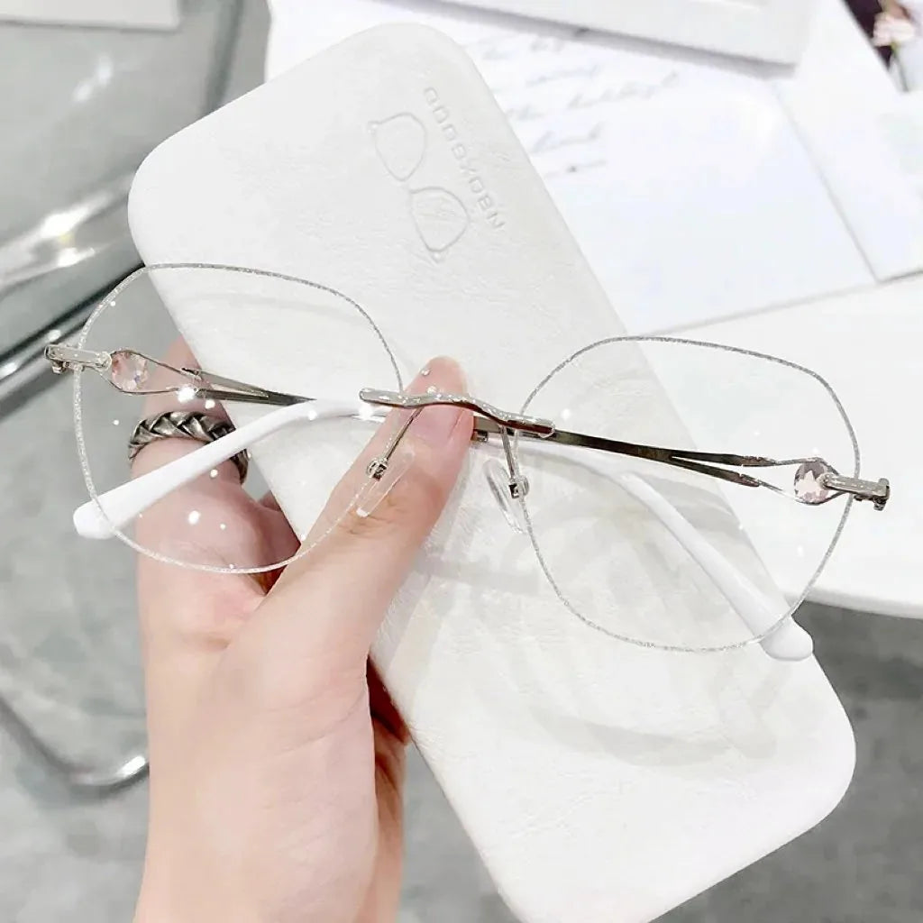 Diamond Rimless Anti-Blue Light Presbyopia Glasses