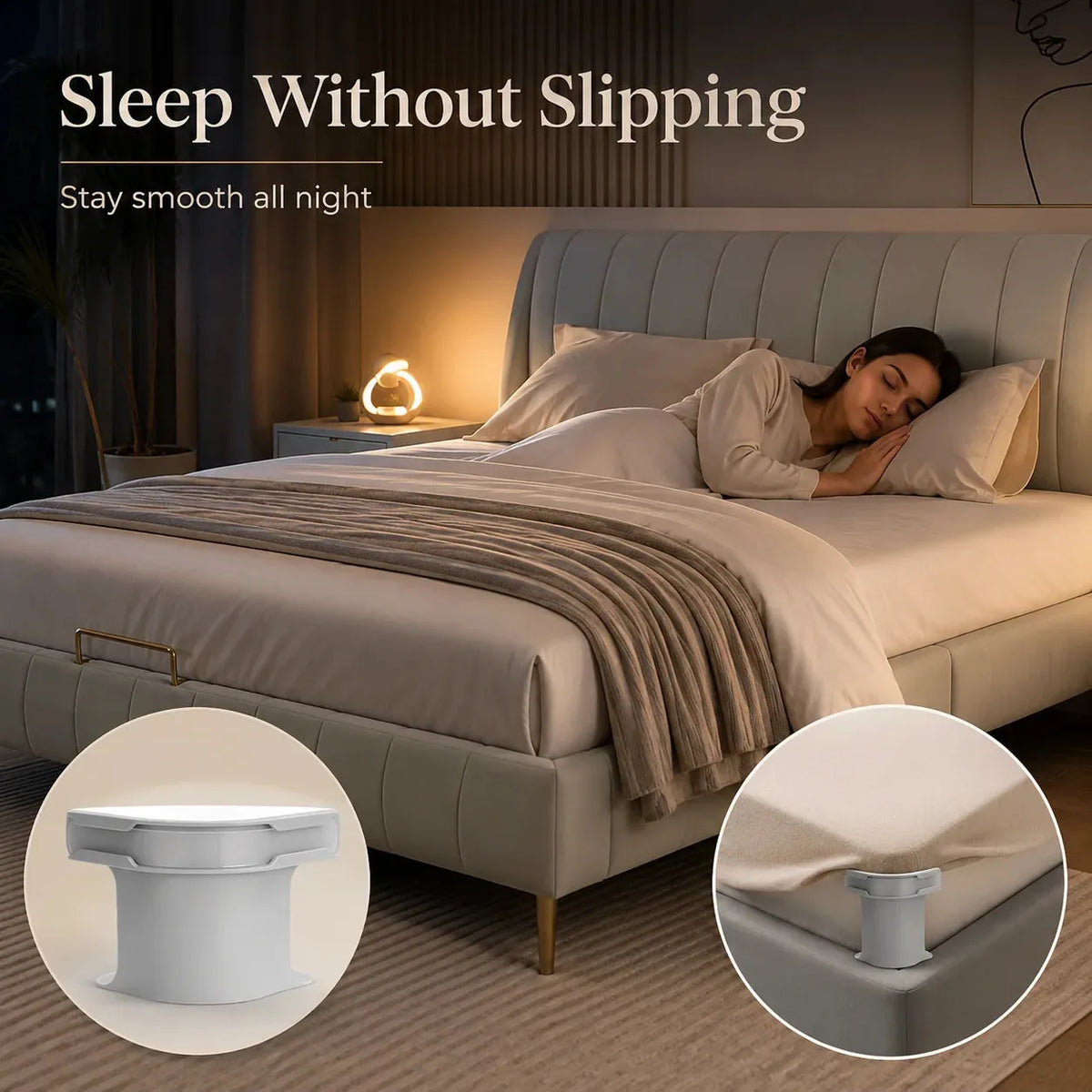 😴Secure Fit Sheet Holders – Wrinkle-Free. Slip-Free Bed