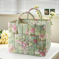 Portable Floral Fabric Storage Basket