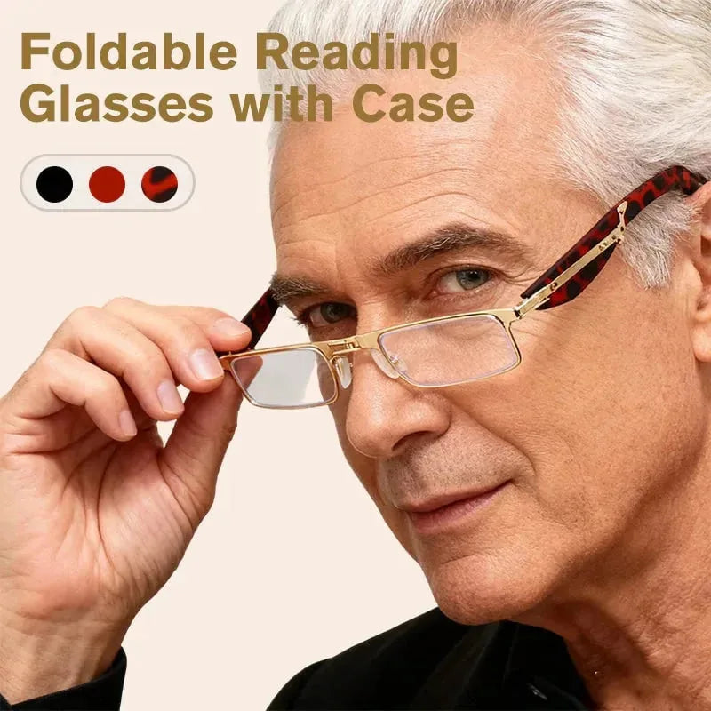 Foldable Anti-Blue Light Reading Glasses with Case