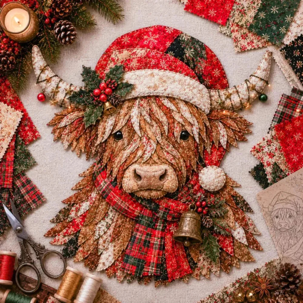 Christmas Patchwork Fabric Ornament Kit